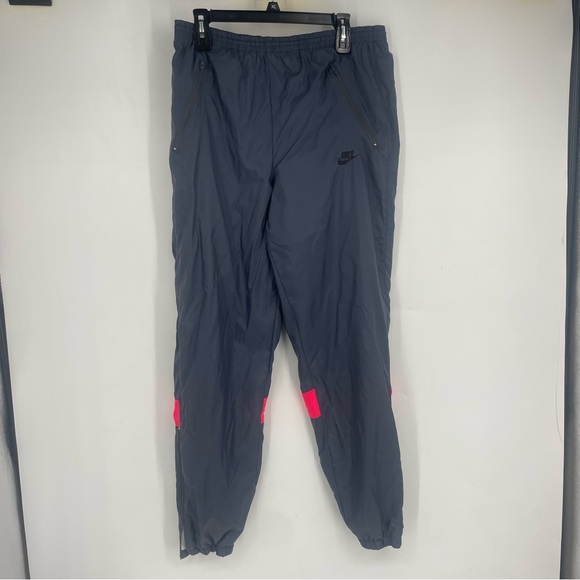 Vintage 90s Nike Womens Medium Drawstring Sweatpants Gray Red Tag Joggers Pink - Picture 1 of 10